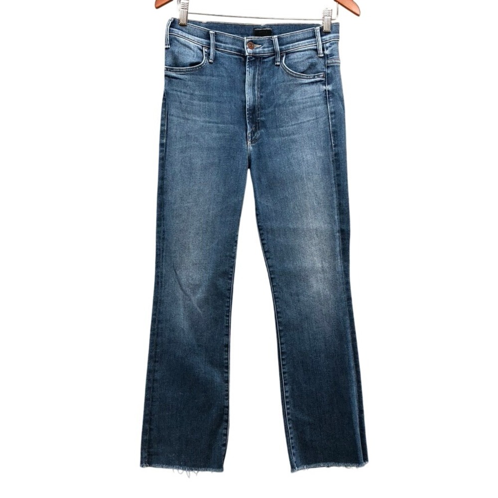 Mother The‎ Hustler Ankle Fray Jeans Womens 28 6 Blue High Rise Flare Classic
